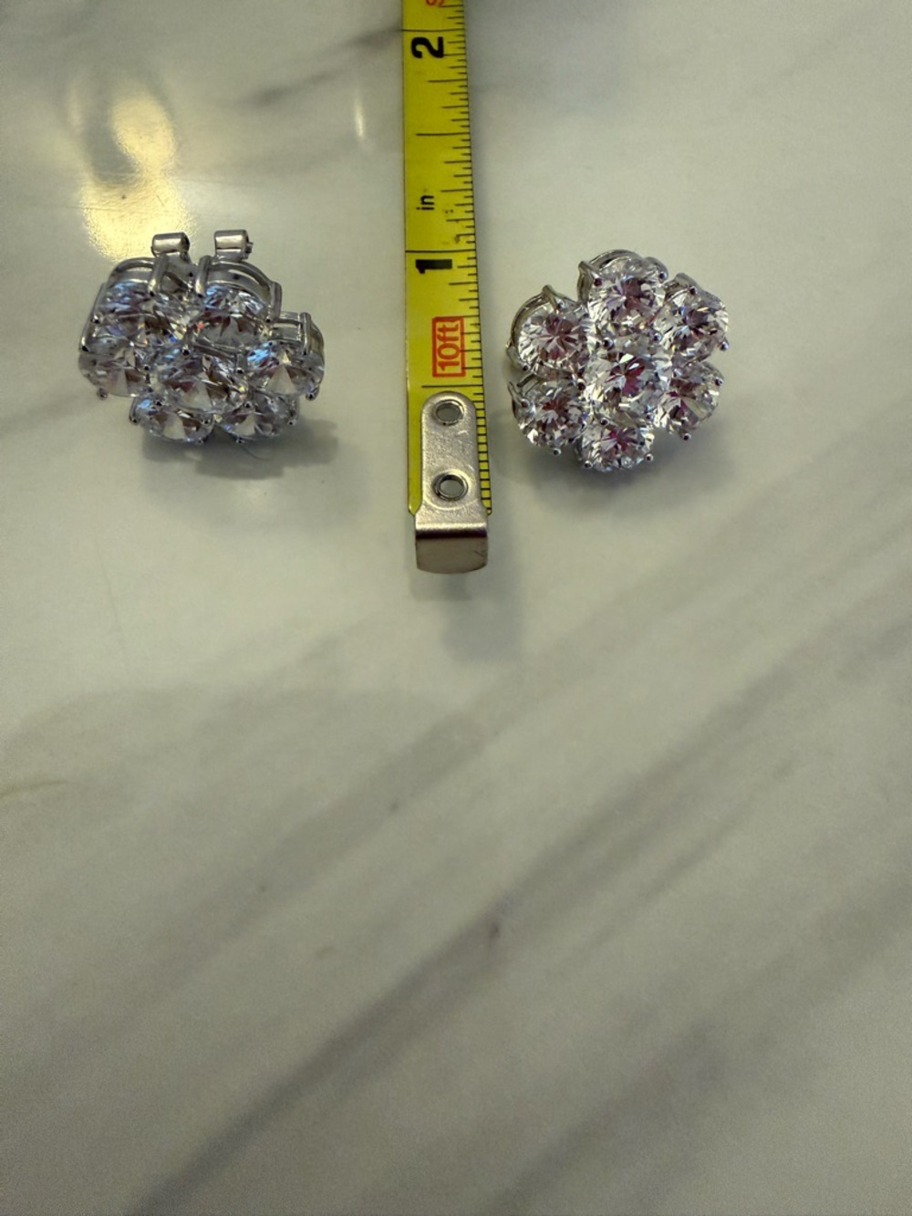Sterling Silver Flower Stud Earrings - Picture 4 of 7